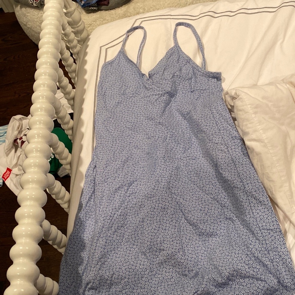 brandy melville blue and white mini dress